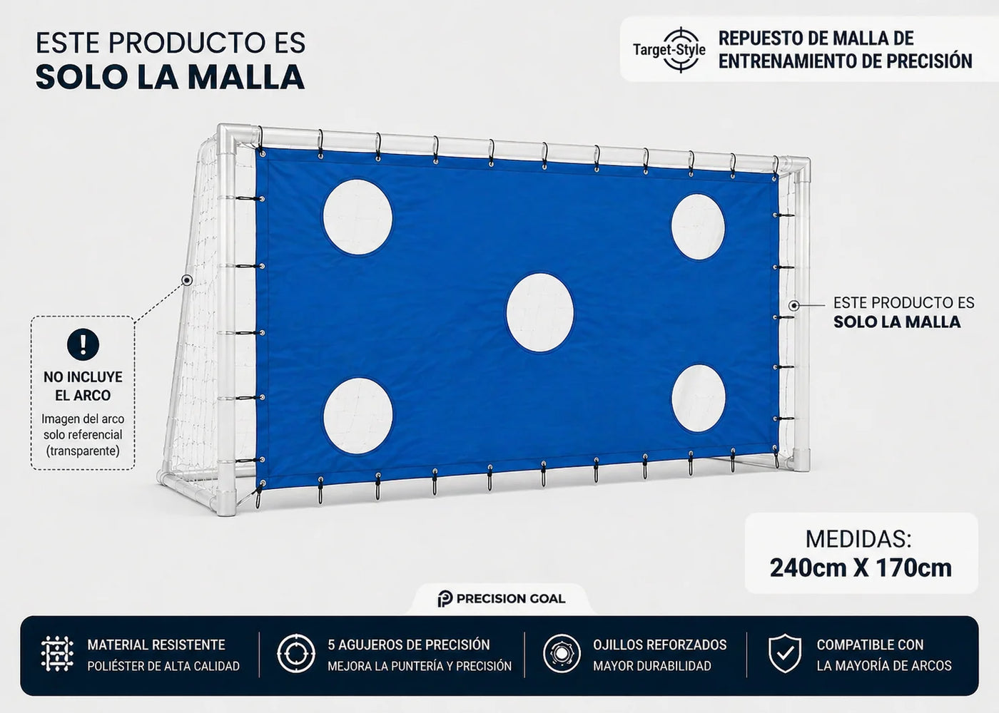 Punteria Para Arco Futbol 240x170 mts