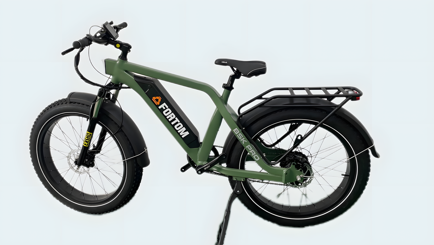 Bicicleta Electrica Fatbike FORTOM EBIKE Verde Militar