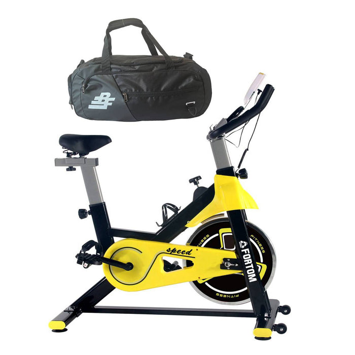 Bicicleta Spinning Black/Yellow + Bolso Deportivo