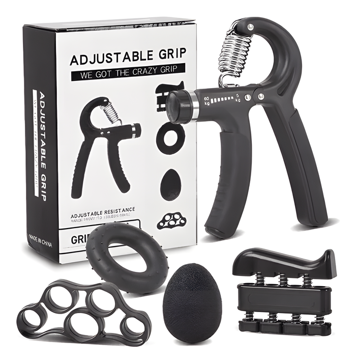 Hand Grip Ajustable Set 5 Piezas Negro